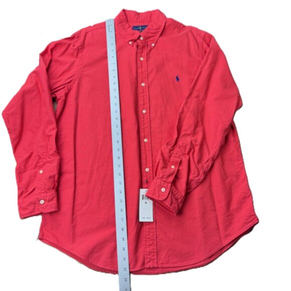 Ralph Lauren Classic Fit Button-Down Shirt XL Red NWT Cotton Polo - Picture 4 of 5